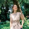 Women's Linen Belted Top