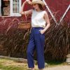 Slim Fit Capri Pants with Pockets