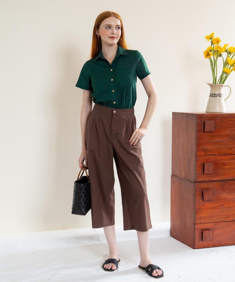 Brown loose wide-leg pants - Image 3