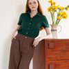 Brown loose wide-leg pants