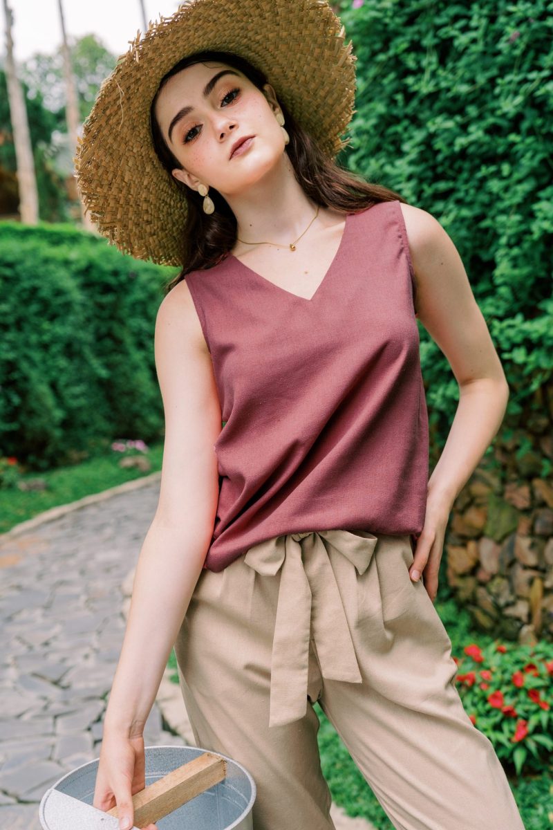 Apricot pants with bow belt - Image 2