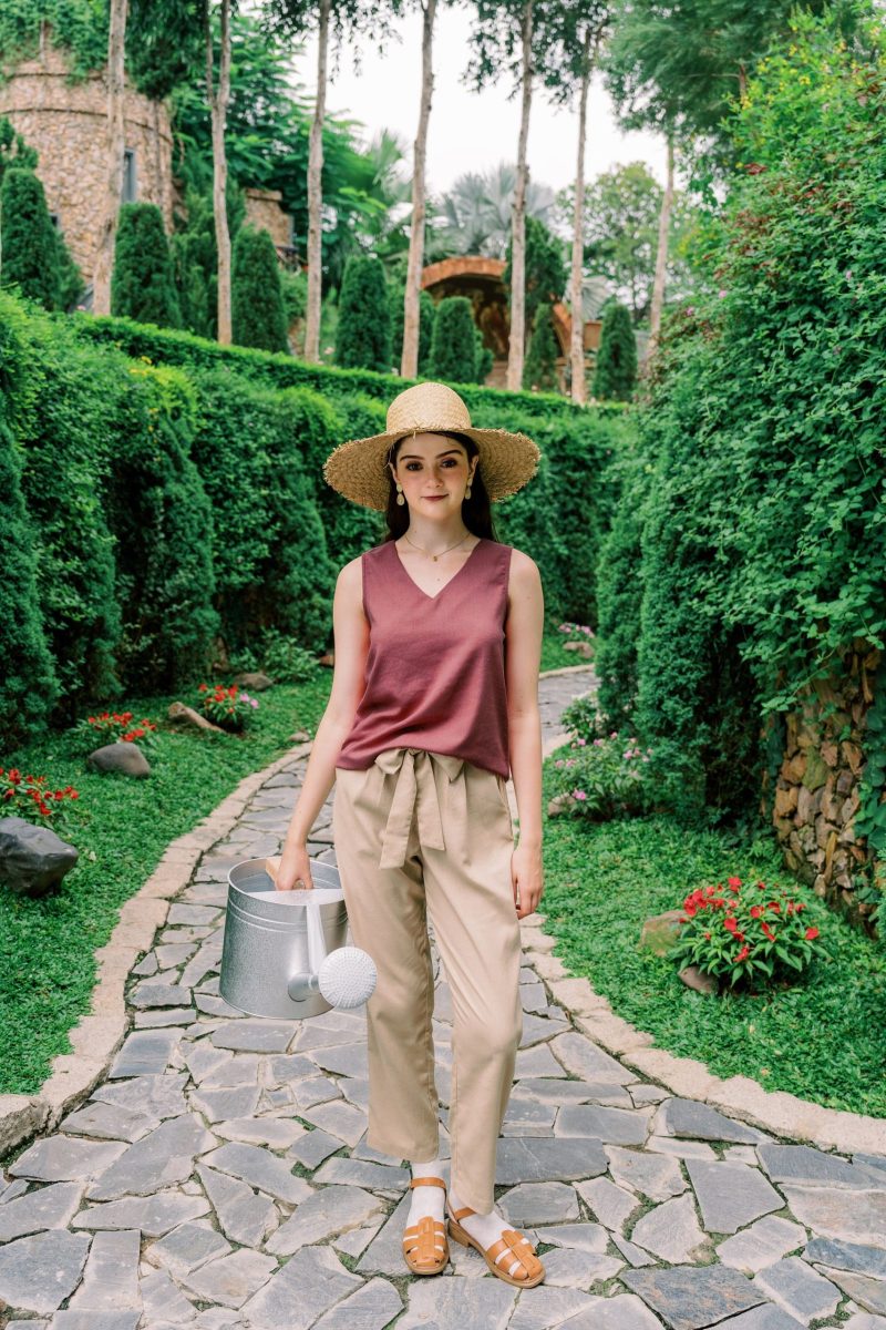 Apricot pants with bow belt - Image 3