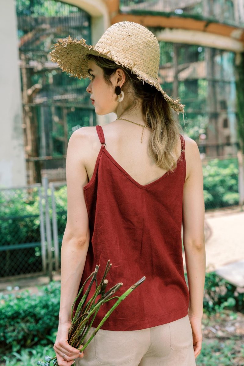 Red Linen Camisole - Image 3